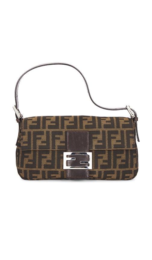 FWRD Renew Fendi Zucca Baguette Shoulder Bag in Brown by FWRD RENEW