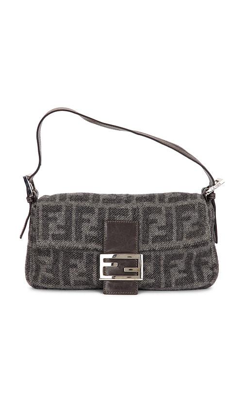 FWRD Renew Fendi Zucca Baguette Shoulder Bag in Grey by FWRD RENEW