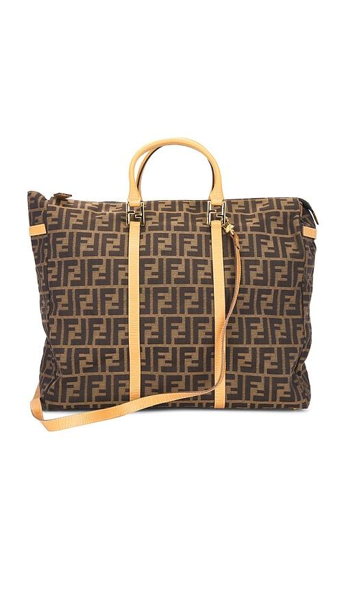 FWRD Renew Fendi Zucca Boston Bag in Brown by FWRD RENEW
