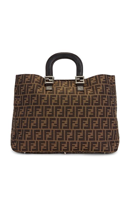 FWRD Renew Fendi Zucca Handbag in Brown by FWRD RENEW