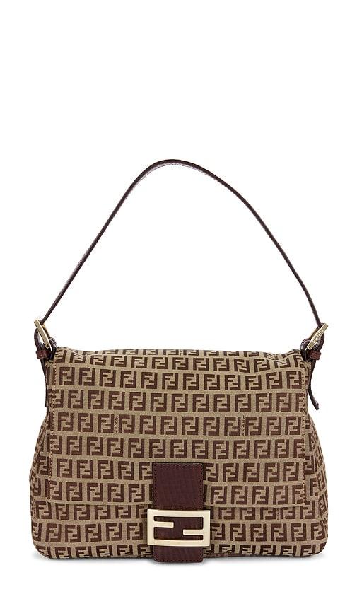 FWRD Renew Fendi Zucca Mama Forever Baguette Shoulder Bag in Beige by FWRD RENEW