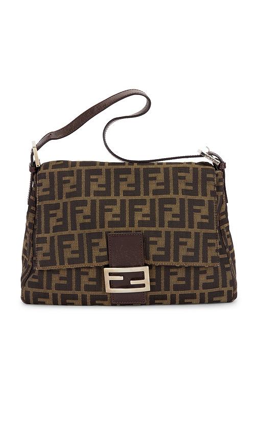 FWRD Renew Fendi Zucca Mama Forever Baguette Shoulder Bag in Brown by FWRD RENEW