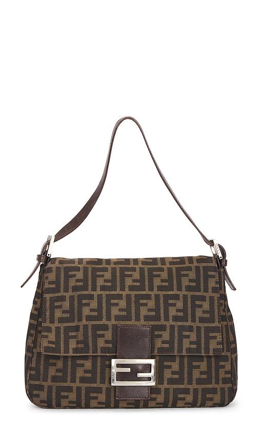 FWRD Renew Fendi Zucca Mama Forever Baguette Shoulder Bag in Brown by FWRD RENEW