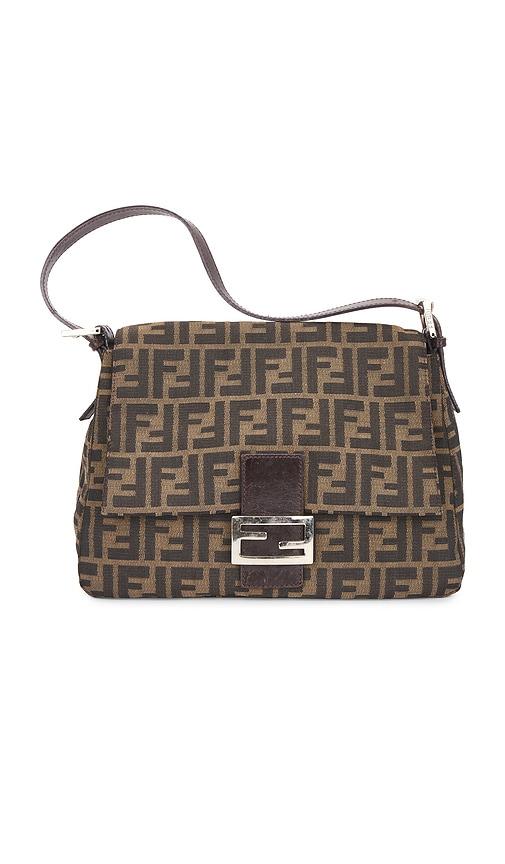 FWRD Renew Fendi Zucca Mama Forever Baguette Shoulder Bag in Brown by FWRD RENEW