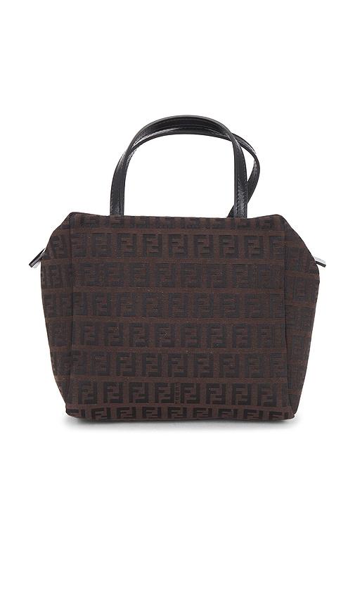 FWRD Renew Fendi Zucchino Handbag in Brown by FWRD RENEW