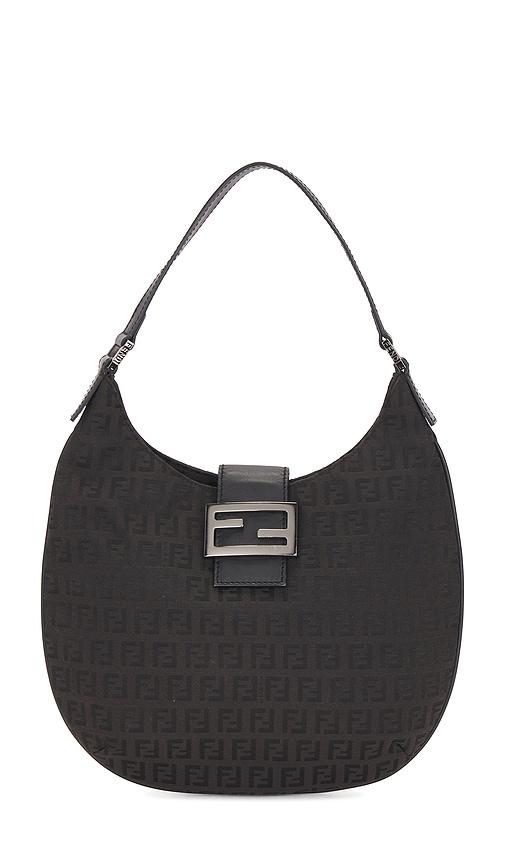 FWRD Renew Fendi Zucchino Hobo Bag in Black by FWRD RENEW