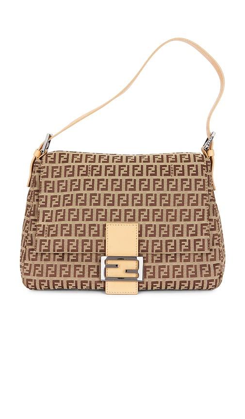 FWRD Renew Fendi Zucchino Mama Baguette Shoulder Bag in Beige by FWRD RENEW