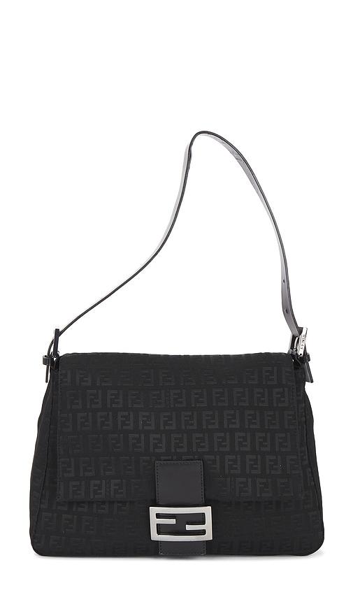 FWRD Renew Fendi Zucchino Mama Baguette Shoulder Bag in Black by FWRD RENEW