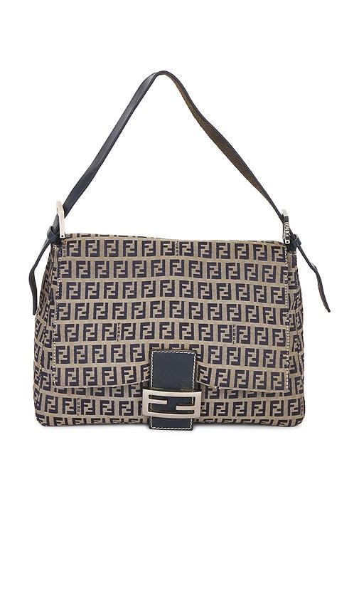 FWRD Renew Fendi Zucchino Mama Baguette Shoulder Bag in Black by FWRD RENEW