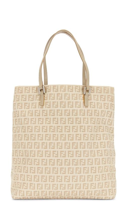 FWRD Renew Fendi Zucchino Tote Bag in Beige by FWRD RENEW