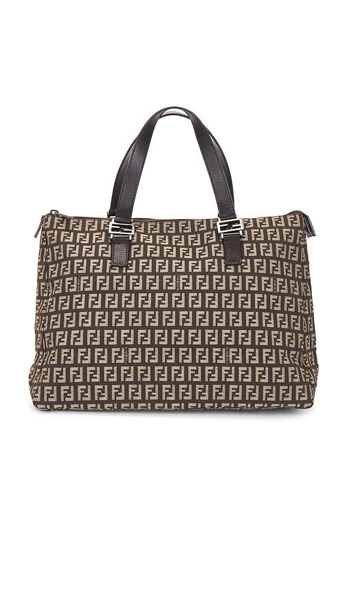 FWRD Renew Fendi Zucchino Tote Bag in Grey by FWRD RENEW