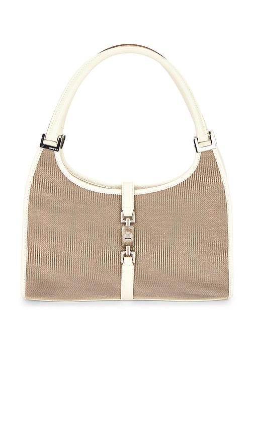 FWRD Renew Gucci Bardot Shoulder Bag in Beige by FWRD RENEW