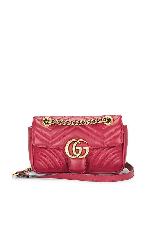 FWRD Renew Gucci GG Marmont Shoulder Bag in Red by FWRD RENEW