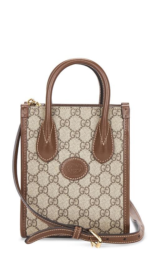 FWRD Renew Gucci Retro Interlocking G Mini Tote Bag in Beige by FWRD RENEW