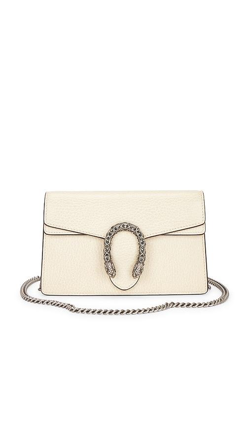 FWRD Renew Gucci Super Mini Dionysus Shoulder Bag in White by FWRD RENEW