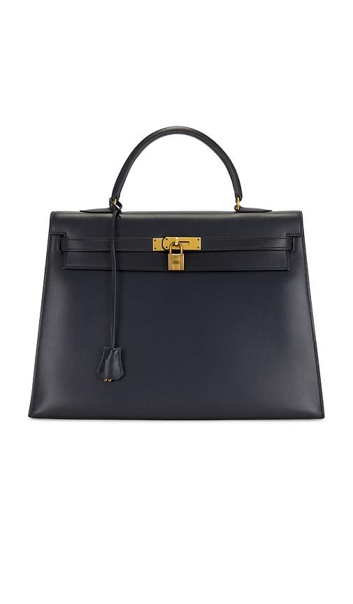 FWRD Renew Hermes 1977 Box Kelly 35 Handbag in Navy by FWRD RENEW