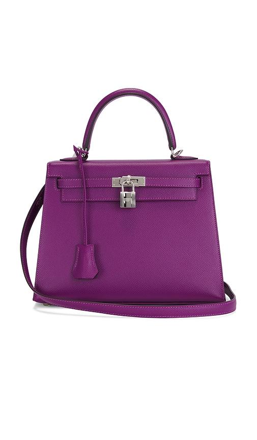 FWRD Renew Hermes Epsom Kelly 25 Handbag in Purple by FWRD RENEW