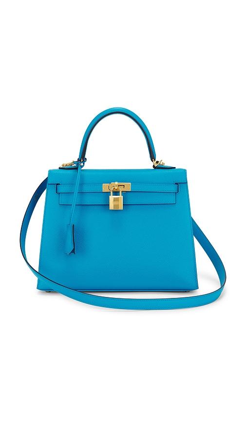 FWRD Renew Hermes Epsom Kelly 25 Sellier Handbag in Blue by FWRD RENEW