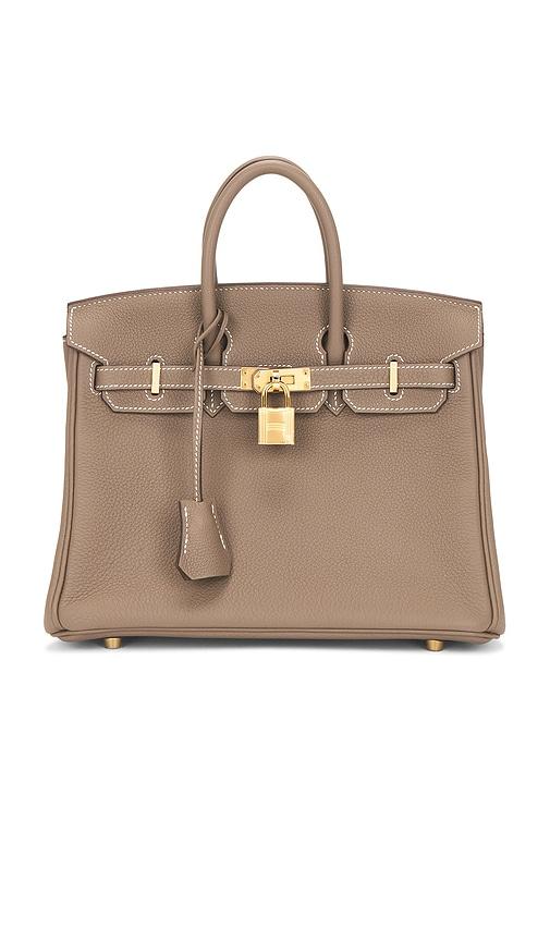 FWRD Renew Hermes Taurillon Clemence Birkin 25 Handbag in Brown by FWRD RENEW