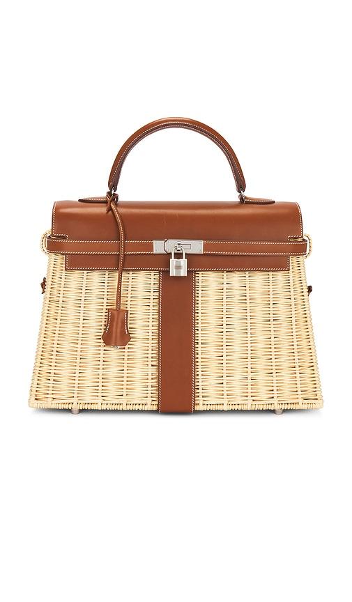 FWRD Renew Hermes Wicker Kelly Picnic 35 Handbag in Neutral by FWRD RENEW
