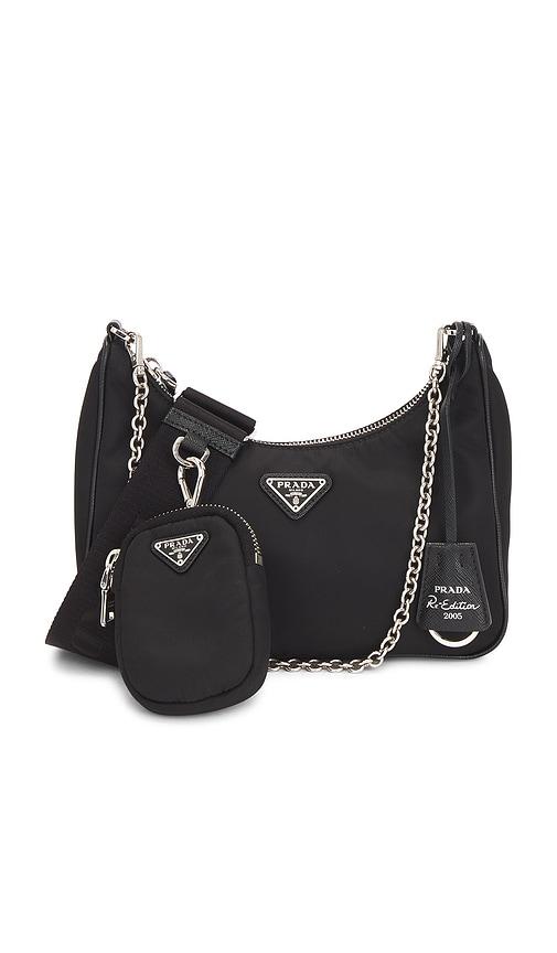 FWRD Renew Prada Re-Edition 2005 Re-Nylon Shoulder Bag in Black by FWRD RENEW