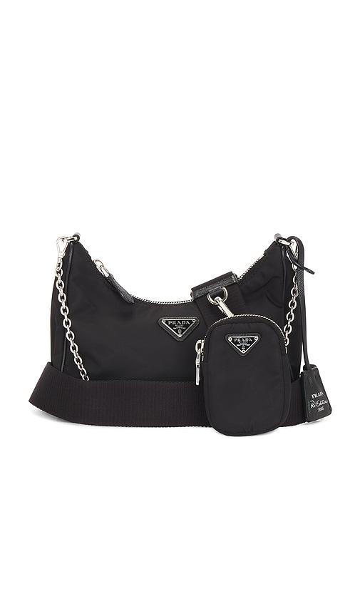 FWRD Renew Prada Re-Edition 2005 Re-Nylon Shoulder Bag in Black by FWRD RENEW