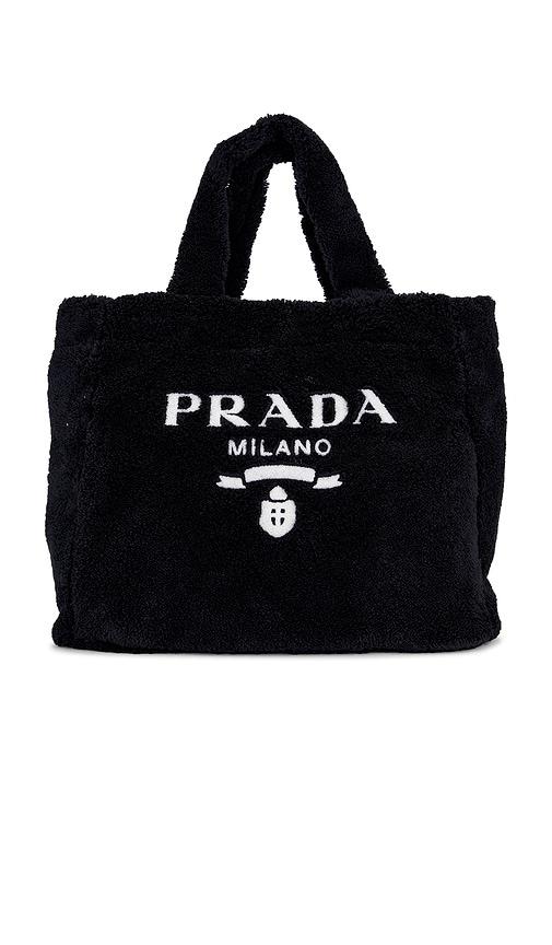FWRD Renew Prada Terry Tote Bag in Black by FWRD RENEW FWRD Renew Prada Terry Tote Bag in Black by FWRD RENEW
