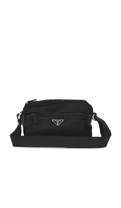 FWRD Renew Prada Tessuto Shoulder Bag in Black by FWRD RENEW