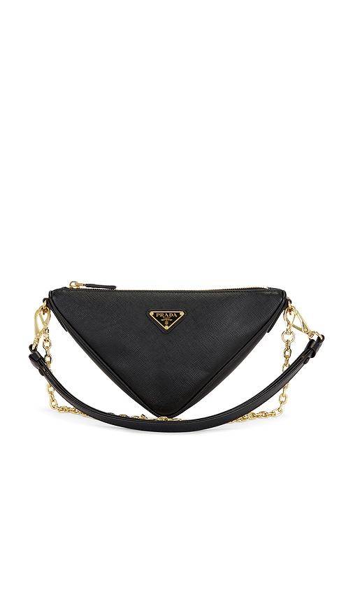 FWRD Renew Prada Triangle Shoulder Bag in Black by FWRD RENEW