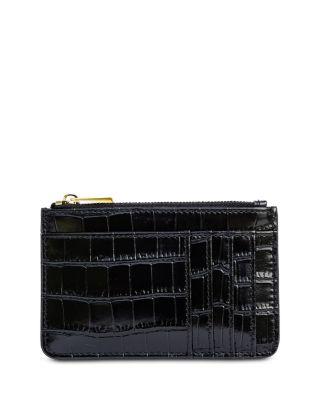 Carrie Croc Embossed Leather Card Holder by F&W STYLE