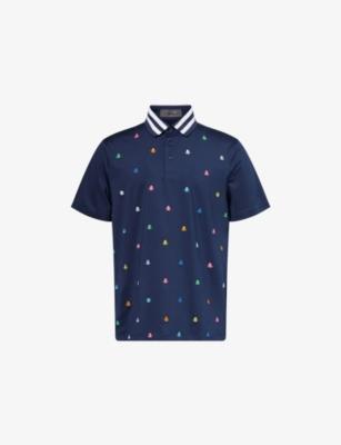Embroidered Skull-Cross Short-Sleeves Stretch-Woven Polo Shirt by G/FORE