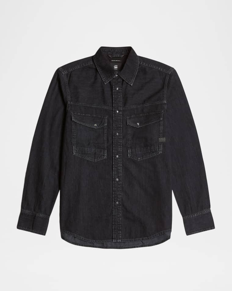 Men's Dakota Slim Fit Western Snap-Front Overshirt by G-STAR