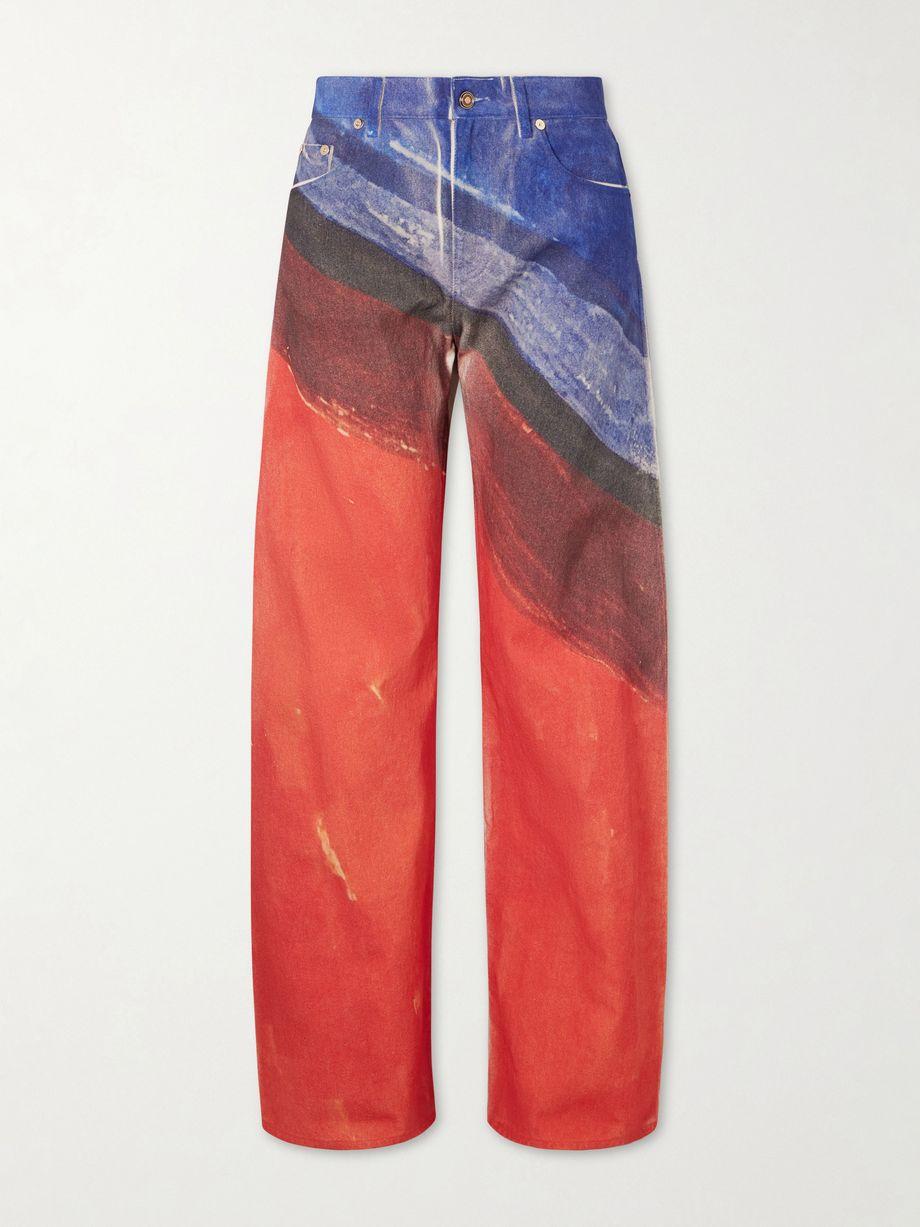 Amoret printed high-rise barrel-leg recycled jeans by GABRIELA HEARST