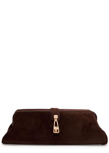 Baguette suede clutch bag by GABRIELA HEARST