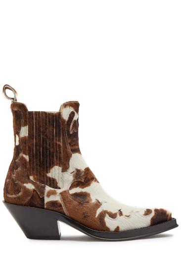 Cassidy cow-print calf hair ankle boots by GABRIELA HEARST