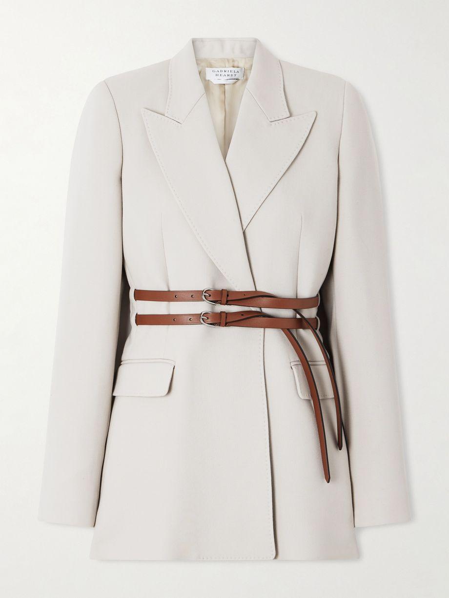 Daniel belted leather-trimmed wool blazer by GABRIELA HEARST
