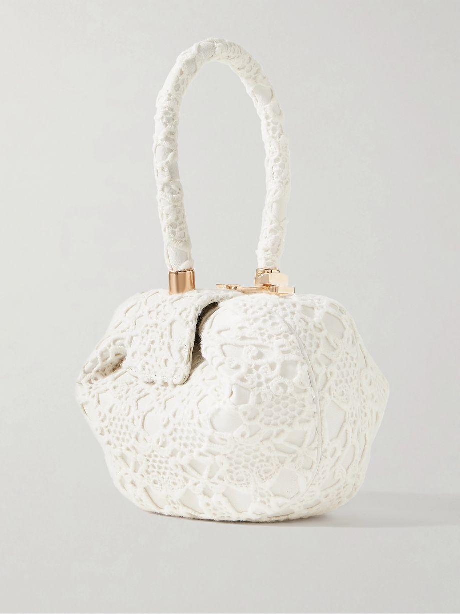 Demi leather and cashmere-lace bag by GABRIELA HEARST