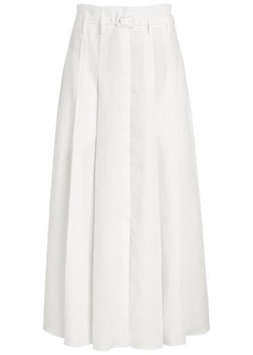 Dugald pleated linen maxi skirt by GABRIELA HEARST