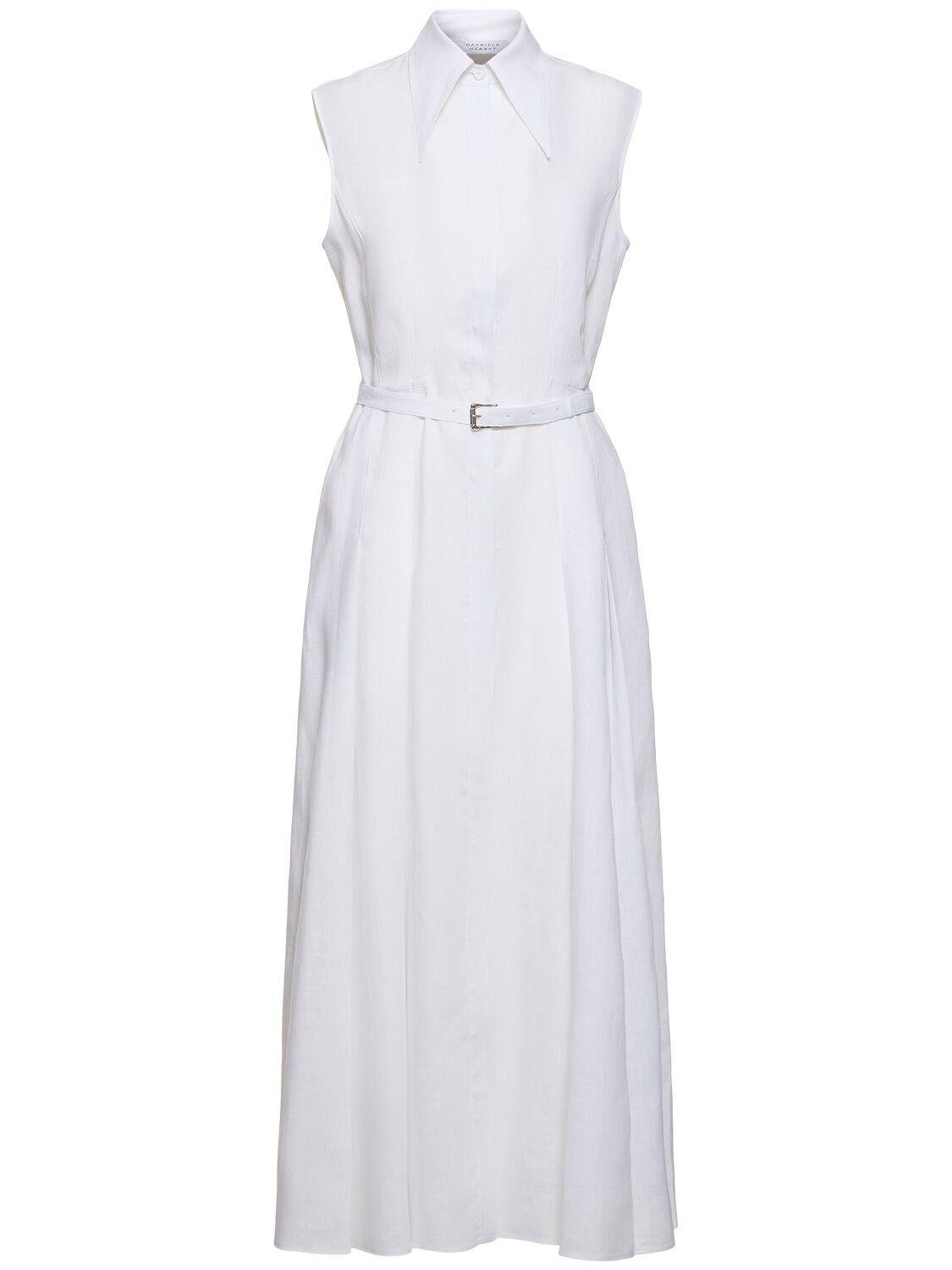 Durand Sleeveless Long Linen Shirt Dress by GABRIELA HEARST