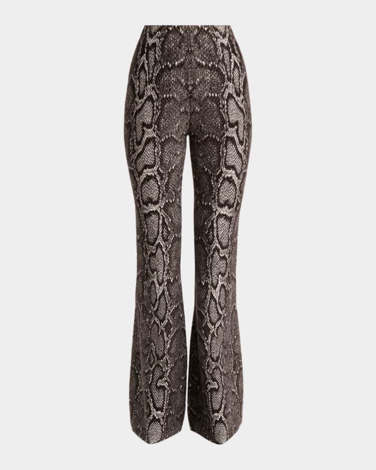 Ezra Snake-Print Bootcut Ankle Jeans by GABRIELA HEARST