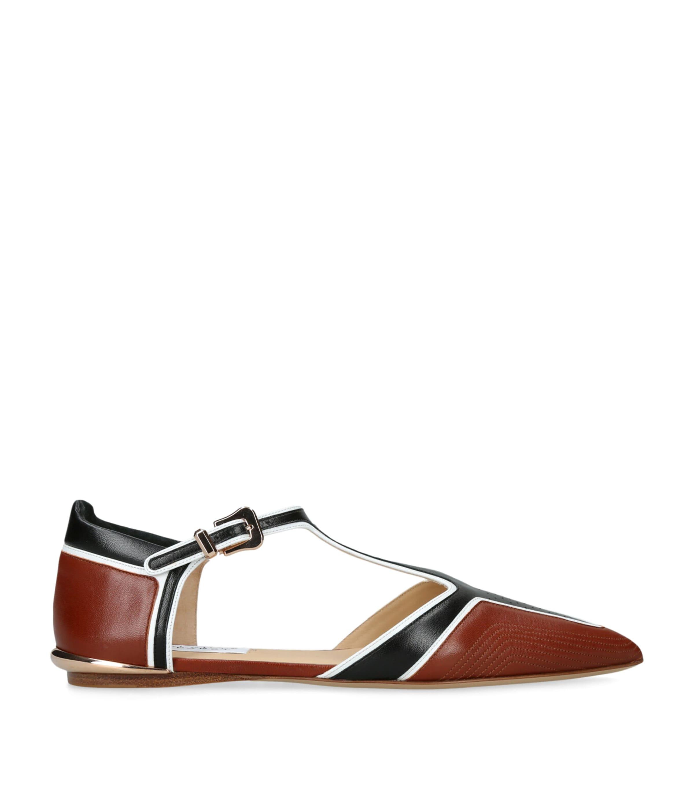 Gabriela Hearst Leather Leya T-Bar Ballet Flats by GABRIELA HEARST