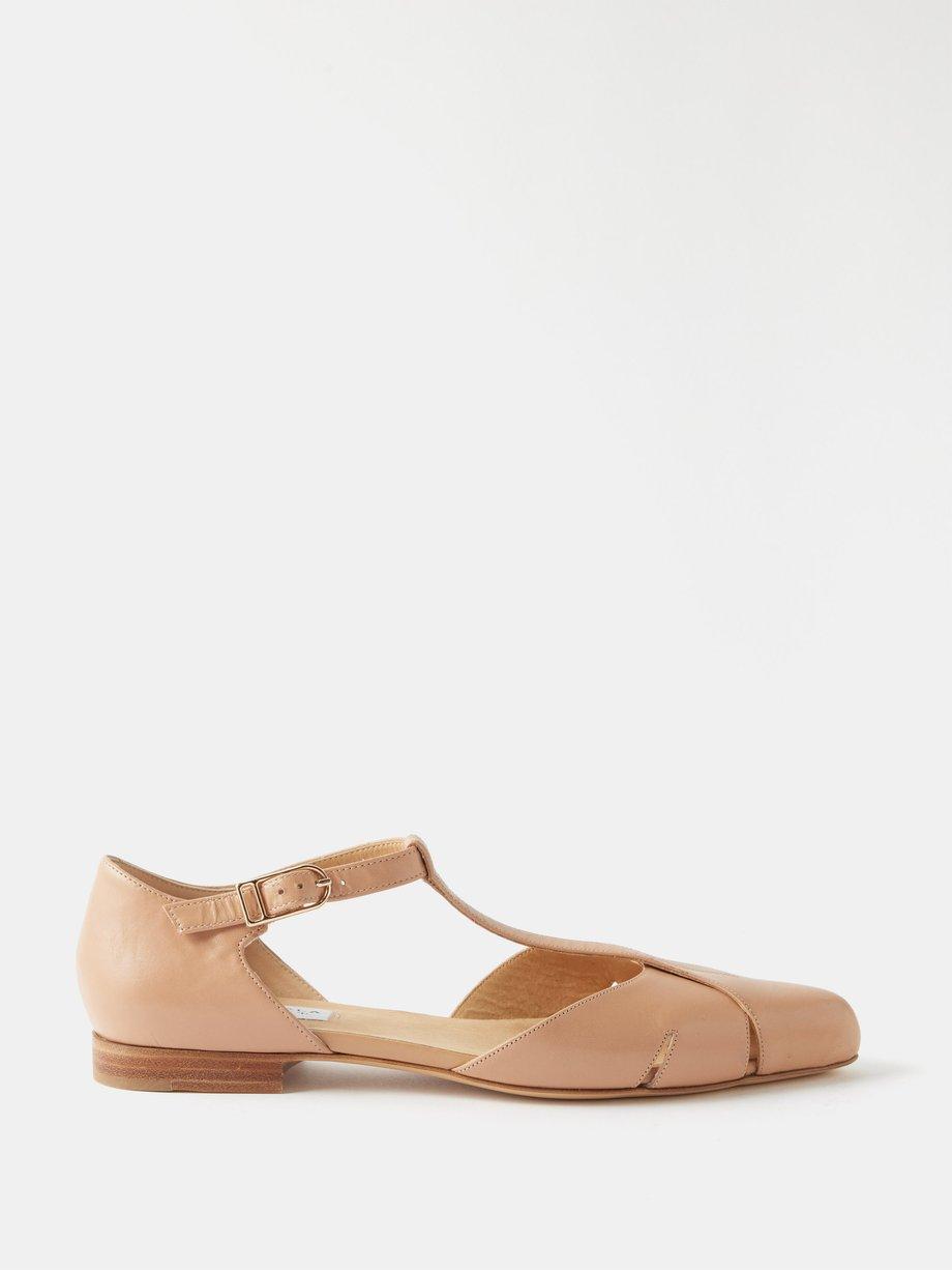 Harlow T-bar leather flat pumps by GABRIELA HEARST