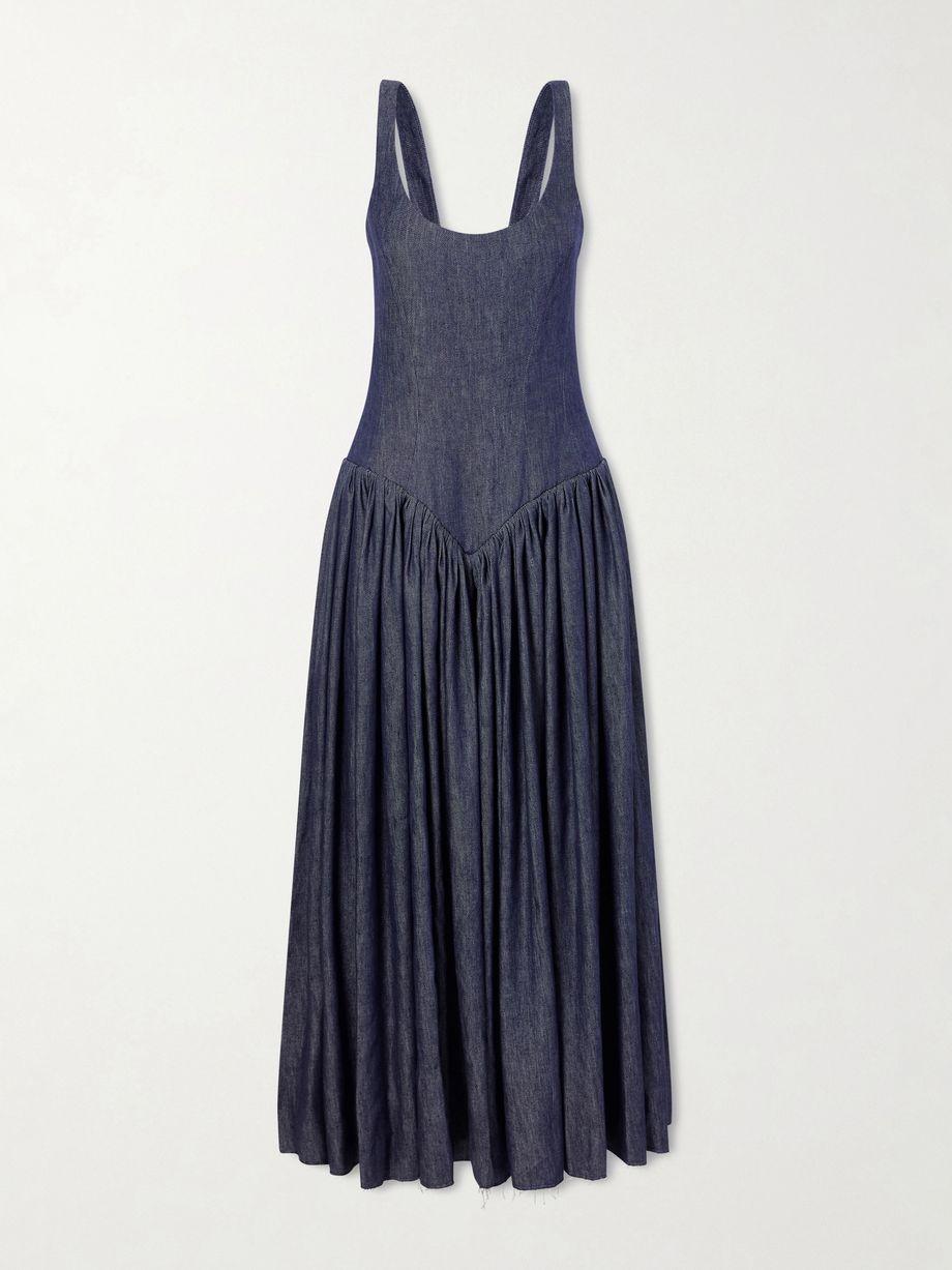 Isai pleated linen and silk-blend maxi dress by GABRIELA HEARST