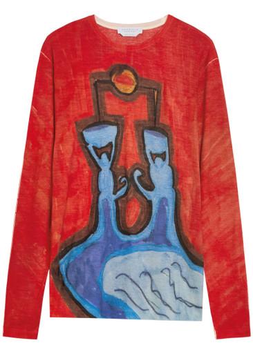 Isaro printed cashmere T-shirt by GABRIELA HEARST