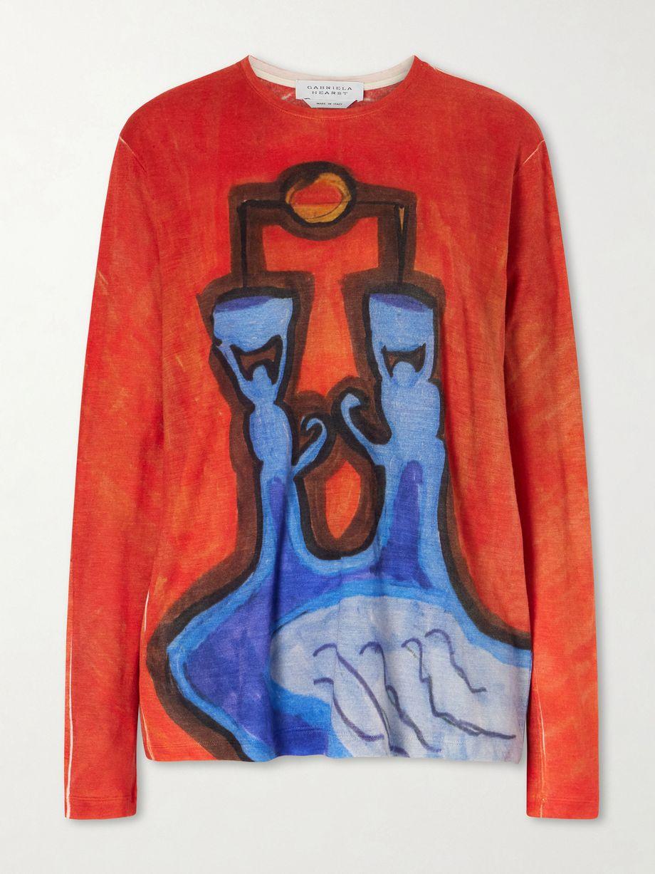 Isaro printed cashmere sweatshirt by GABRIELA HEARST