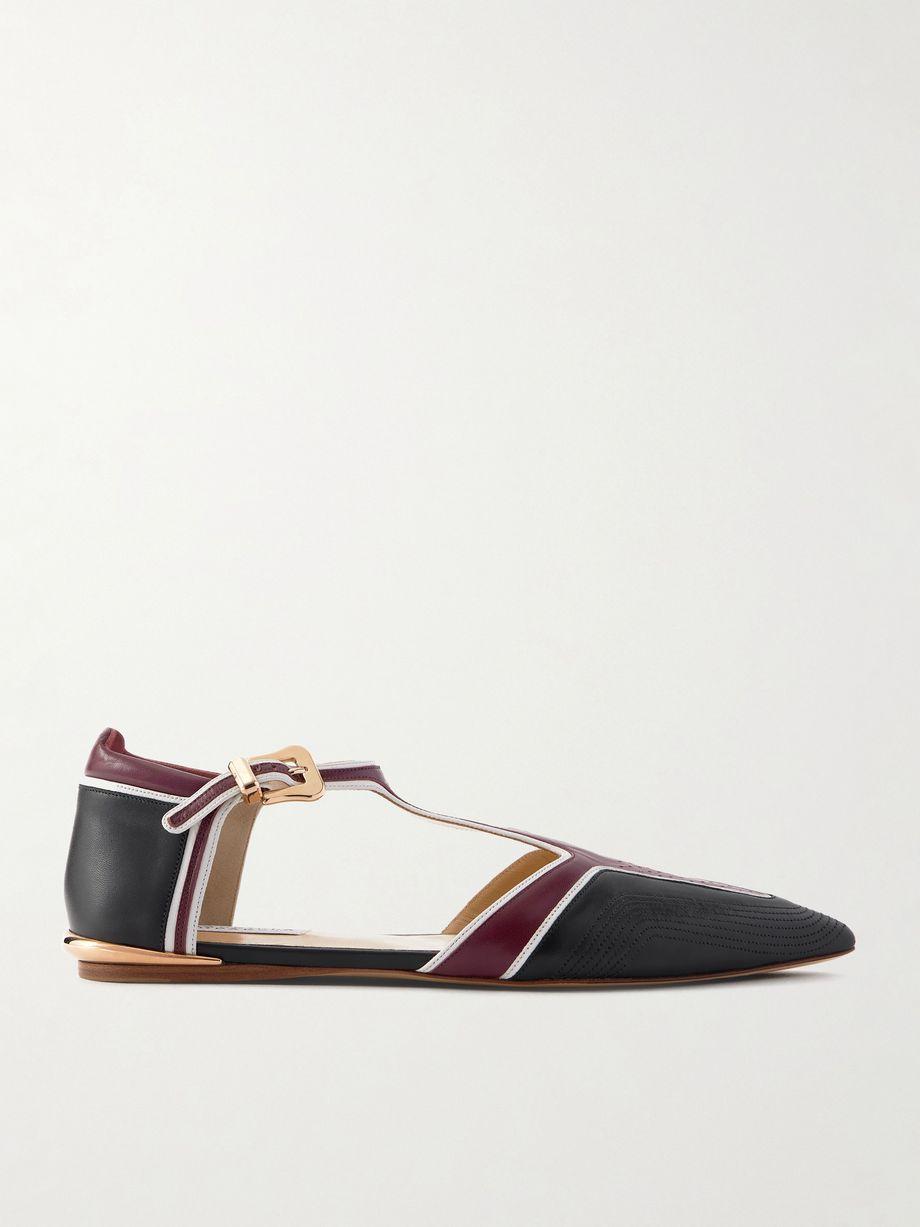 Leya Moto color-block leather point-toe flats by GABRIELA HEARST