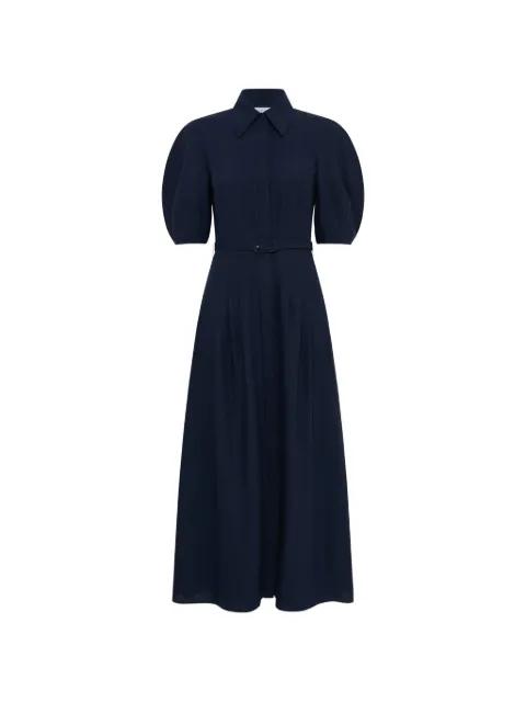 Maude pleated belted shirtdress by GABRIELA HEARST