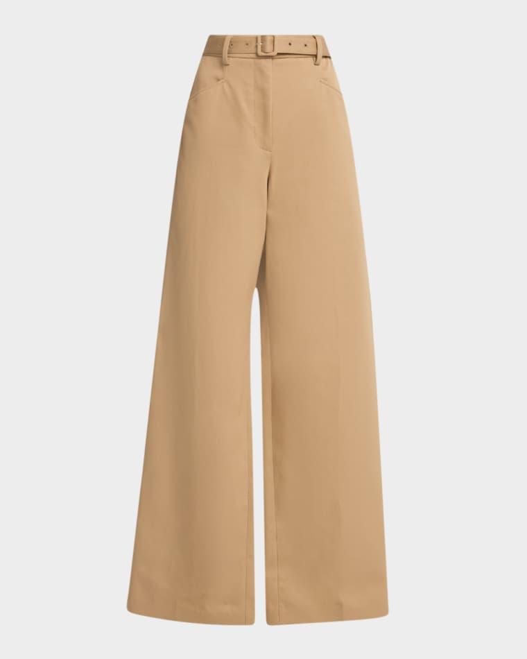 Norman Belted Wide-Leg Cotton Twill Pants by GABRIELA HEARST