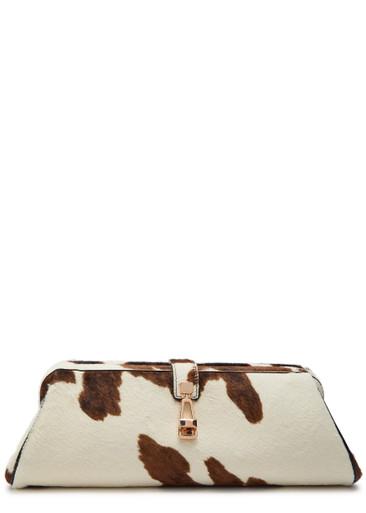 Paola cow-print calf-hair clutch by GABRIELA HEARST