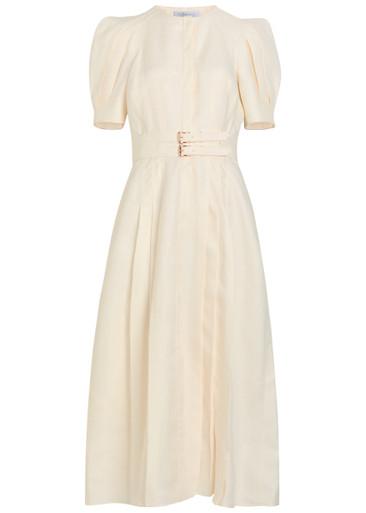 Patricia belted linen midi dress by GABRIELA HEARST